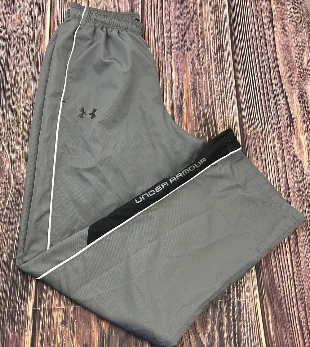 Under Armour UA Loose Warm-Up Track Gym Pants Gray Mens Size Small